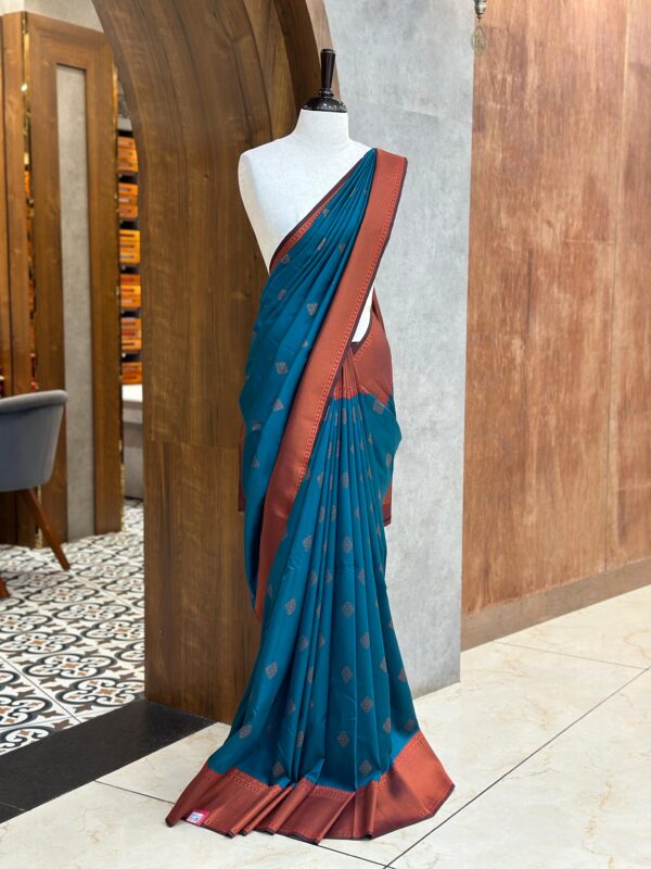 Semi Brocade Silk Saree M041 - Image 2