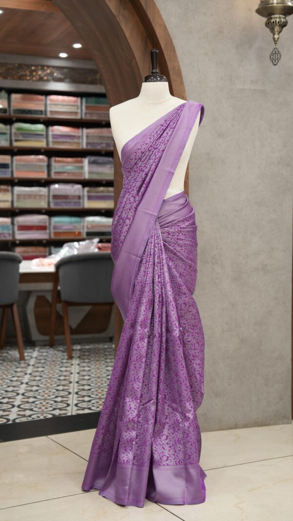 BROCADE SEMI SILK SAREE M060 - Image 3