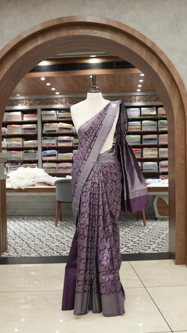 BROCADE SEMI SILK SAREE M060 - Image 6