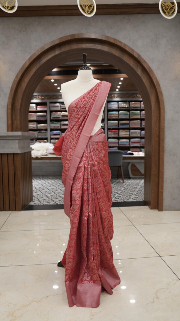 BROCADE SEMI SILK SAREE M060 - Image 4