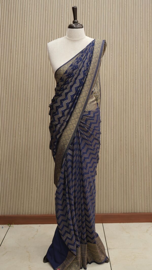 Georgette Banarasi Saree M069 - Image 5
