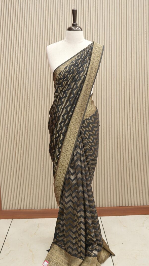 Georgette Banarasi Saree M069 - Image 4