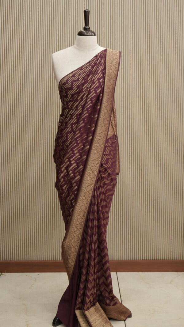 Georgette Banarasi Saree M069 - Image 3