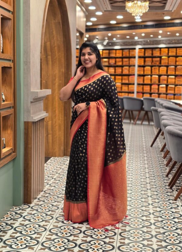 Georgette Banarasi Contrast Saree M077