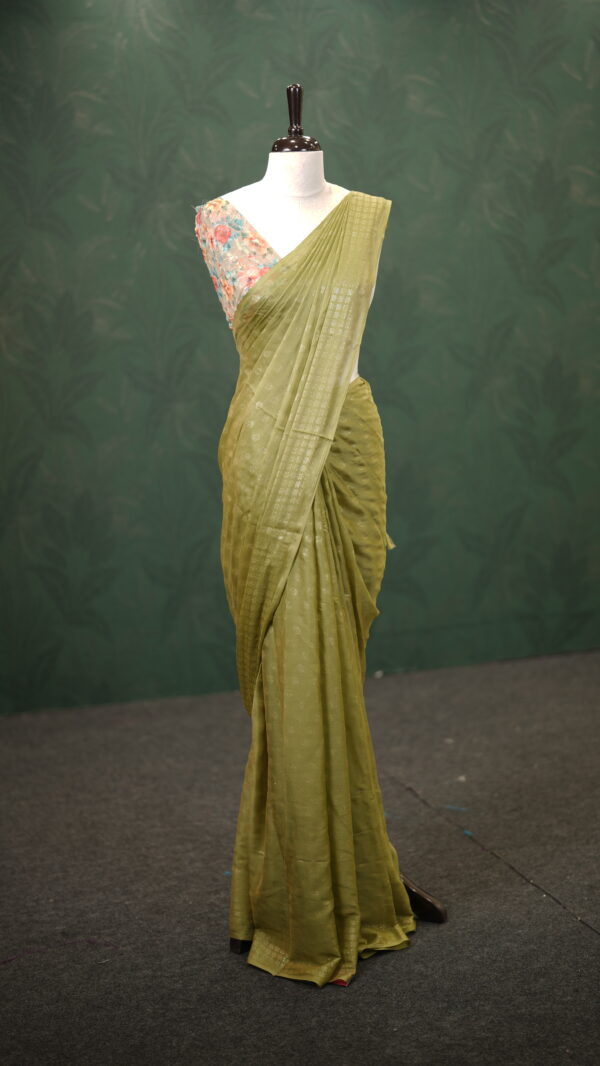 GEORGETTE SHIMMER SAREE M119 - Image 5