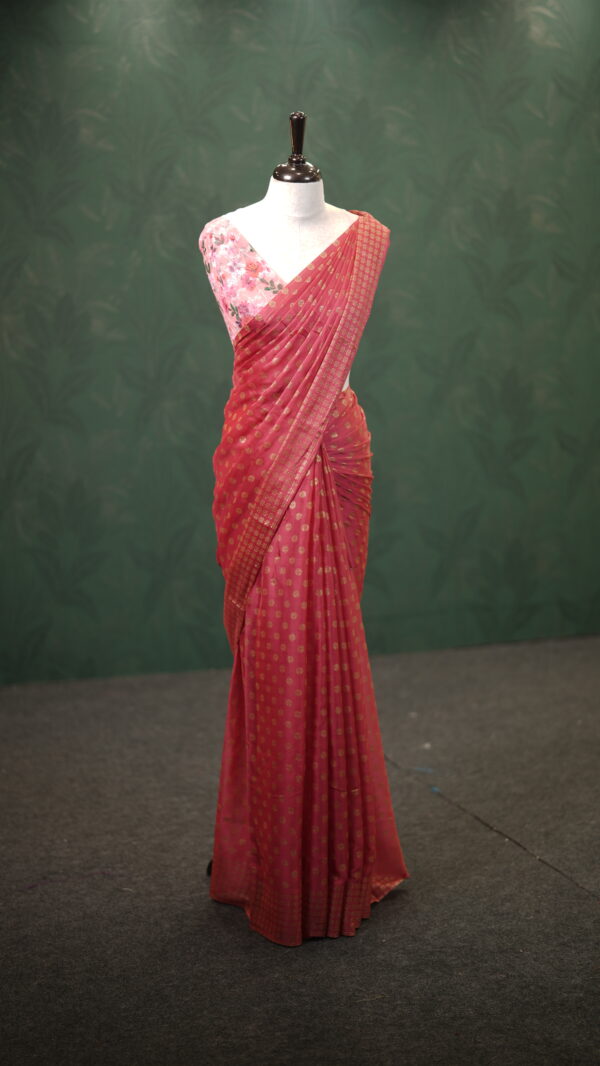 GEORGETTE SHIMMER SAREE M119 - Image 4