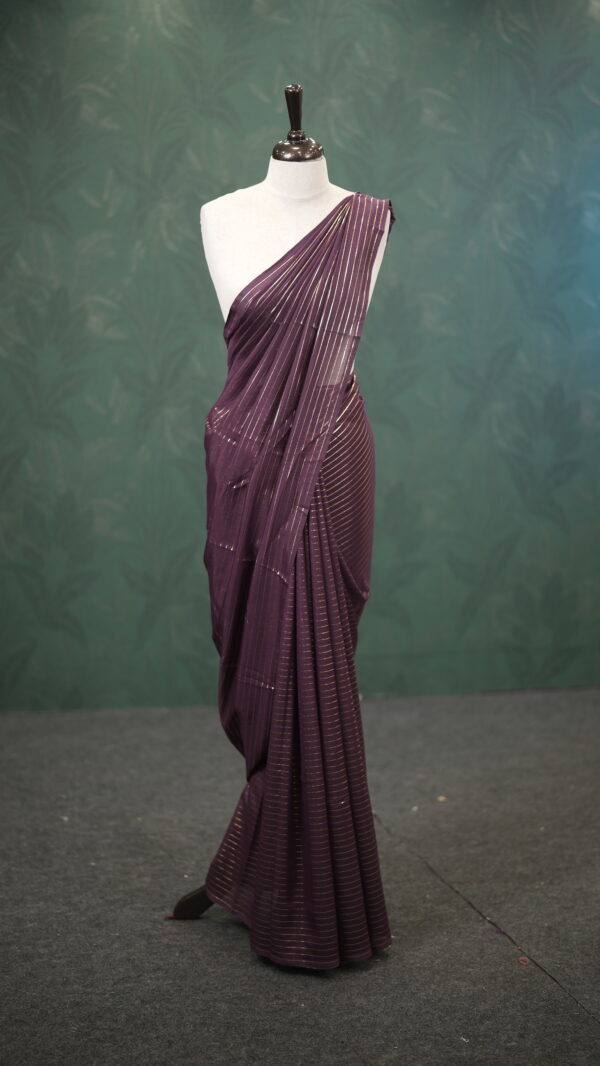 FOIL STRIPE SAREE M127 - Image 4
