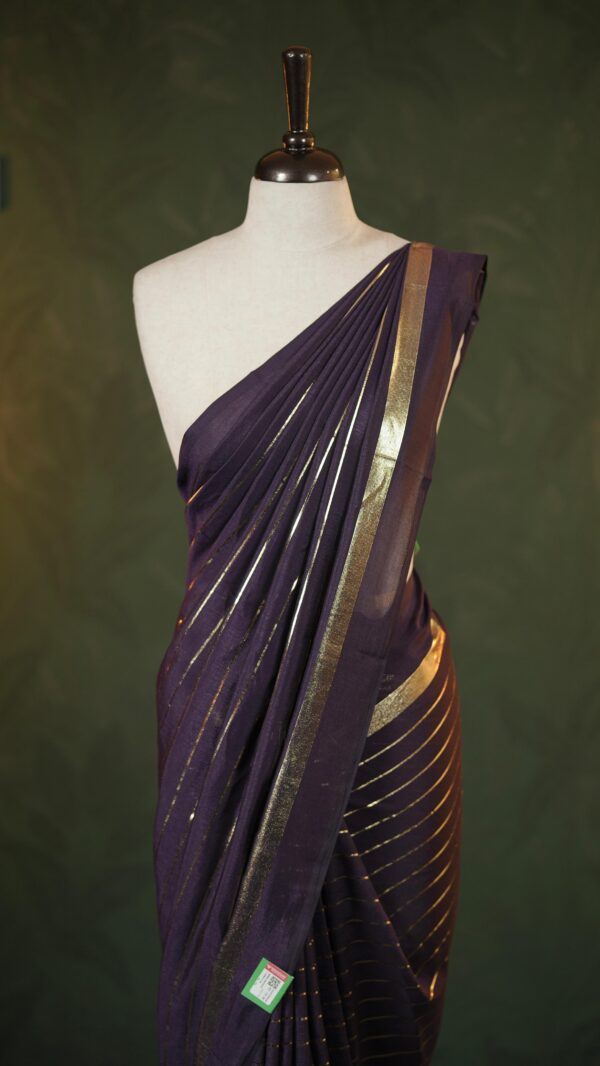 Golden stripes saree M106 - Image 11