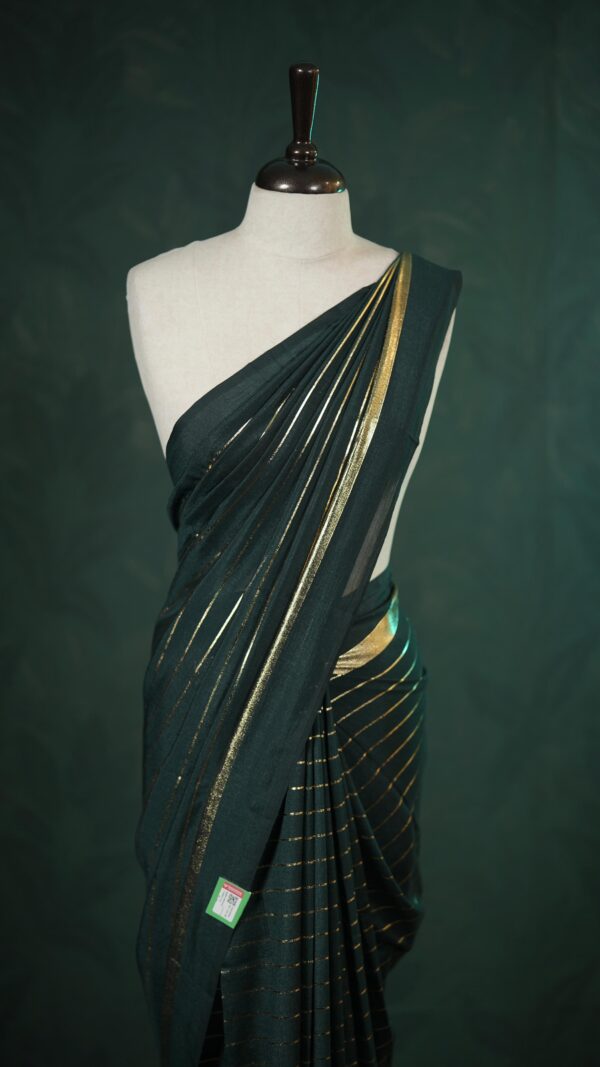 Golden stripes saree M106 - Image 6