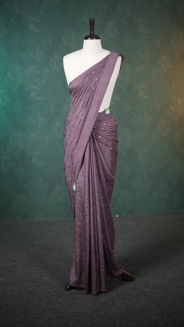 GOLDEN FOIL  SAREE M112 - Image 7