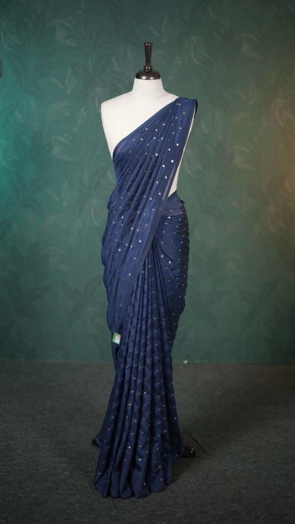 GOLDEN FOIL  SAREE M112 - Image 4