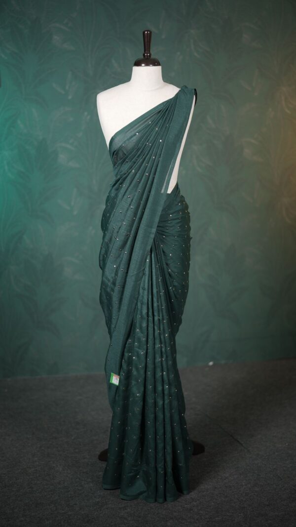 GOLDEN FOIL  SAREE M112 - Image 8