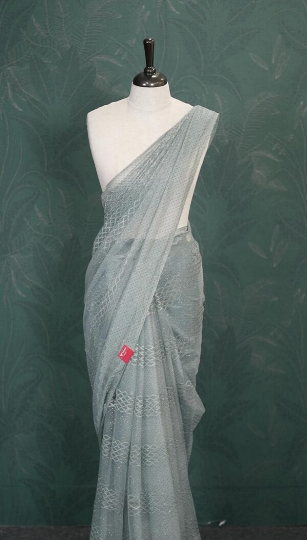 FANCY NET SAREE M168 - Image 8