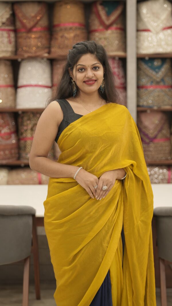 VELVET ORGANZA FANCY SAREE M215 - Image 2