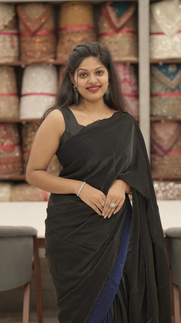 VELVET ORGANZA FANCY SAREE M215 - Image 4