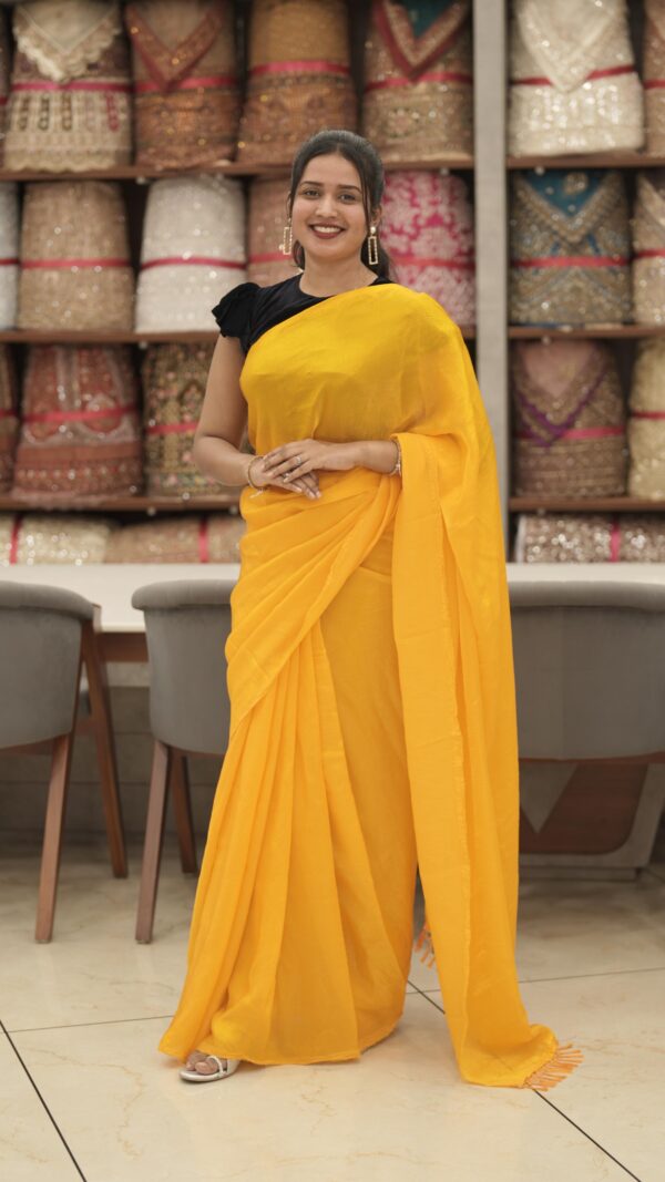 VELVET ORGANZA FANCY SAREE M215 - Image 11