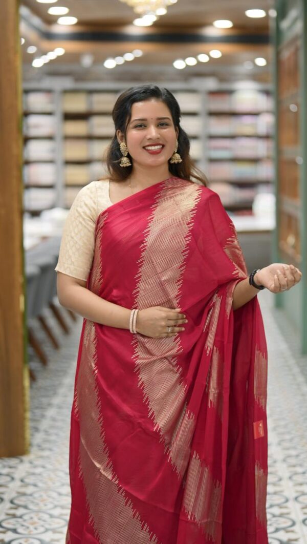SHIFFON SATIN SAREE M220 - Image 3