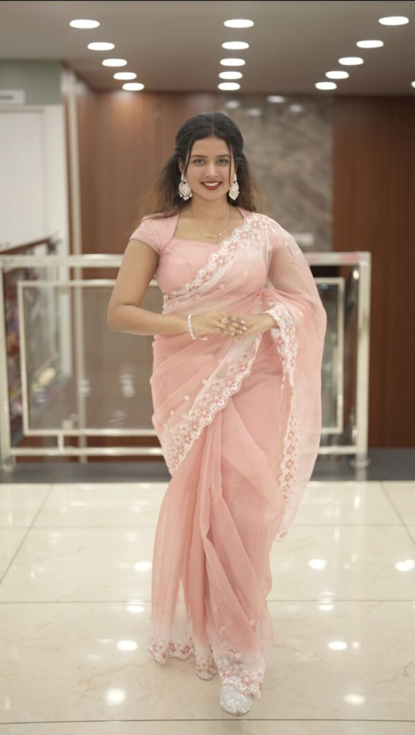 organza fancy saree M243 - Image 7