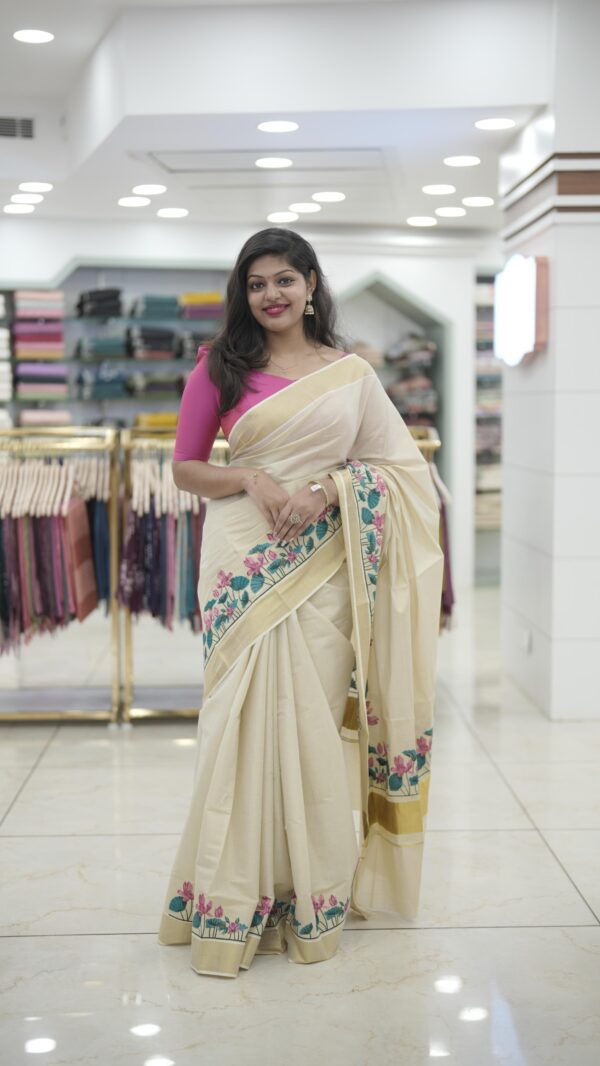 SET SAREE THREAD FLORAL WORK M285