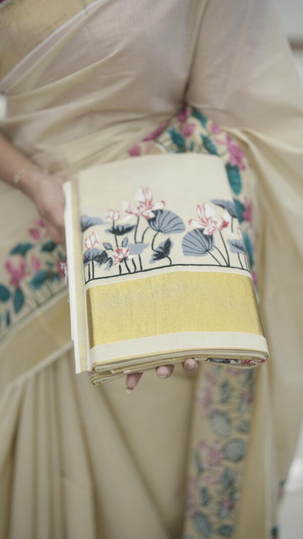 SET SAREE THREAD FLORAL WORK M285 - Image 2