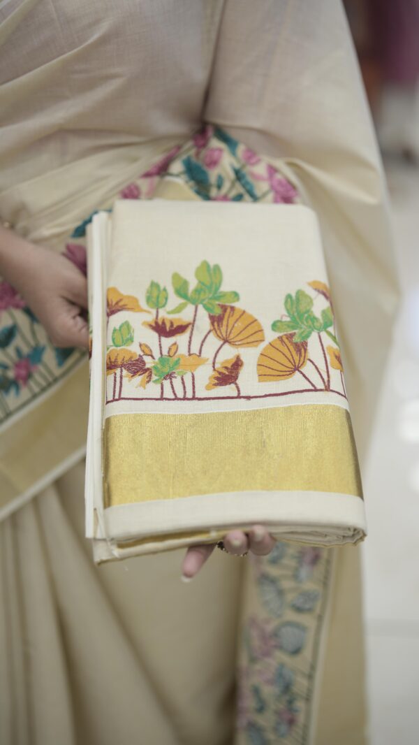 SET SAREE THREAD FLORAL WORK M285 - Image 5