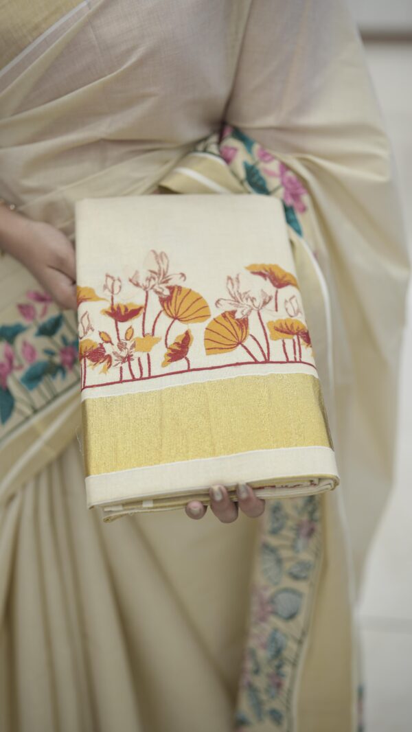 SET SAREE THREAD FLORAL WORK M285 - Image 7