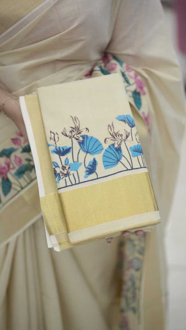SET SAREE THREAD FLORAL WORK M285 - Image 6