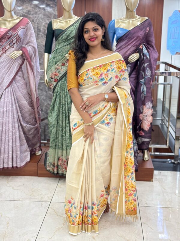 TISSUE FLORAL SAREE M290