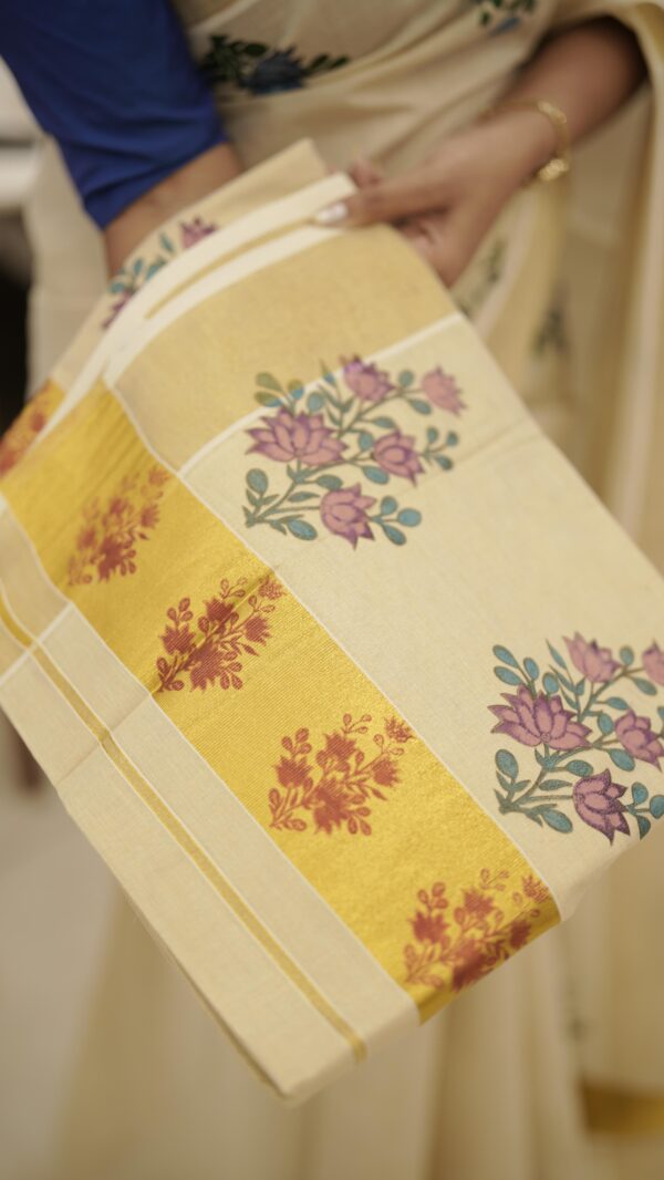 SET SAREE FLORAL PRINT M368 - Image 4