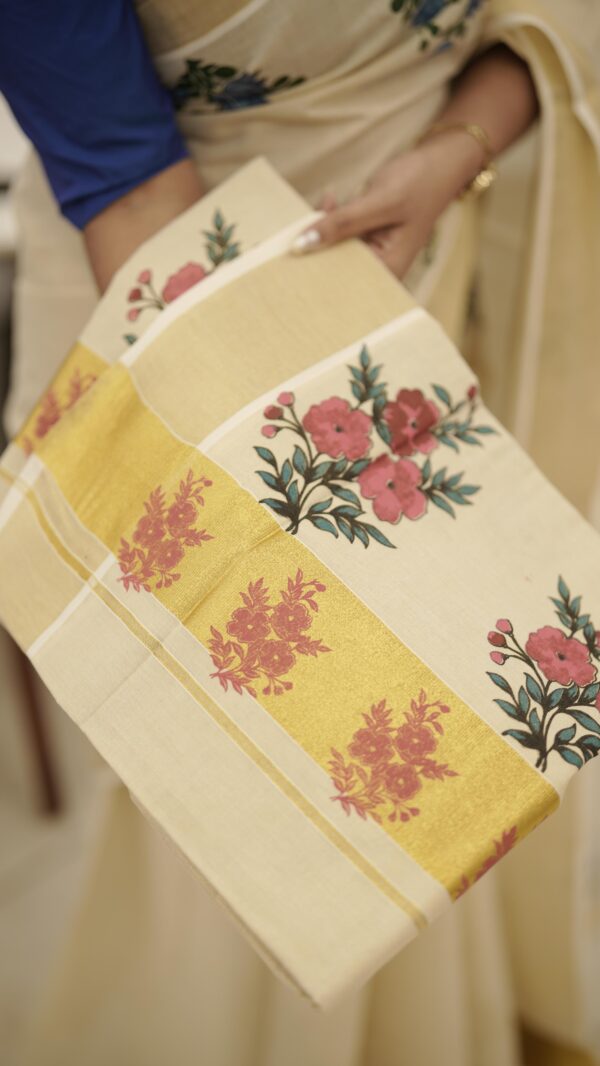 SET SAREE FLORAL PRINT M368 - Image 6