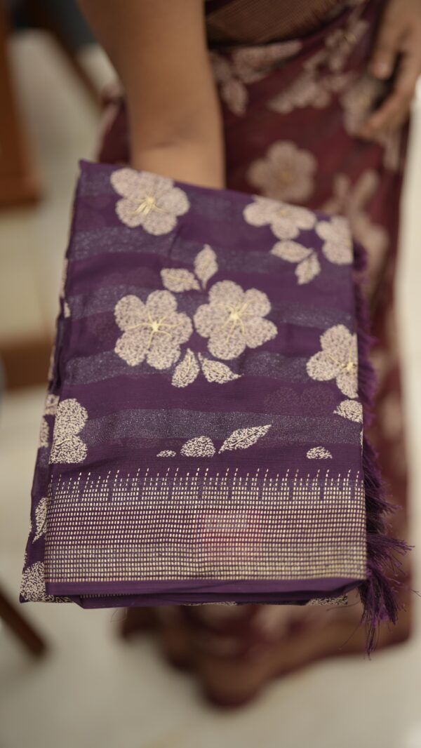 SOFT ORGANZA SAREE M460 - Image 6