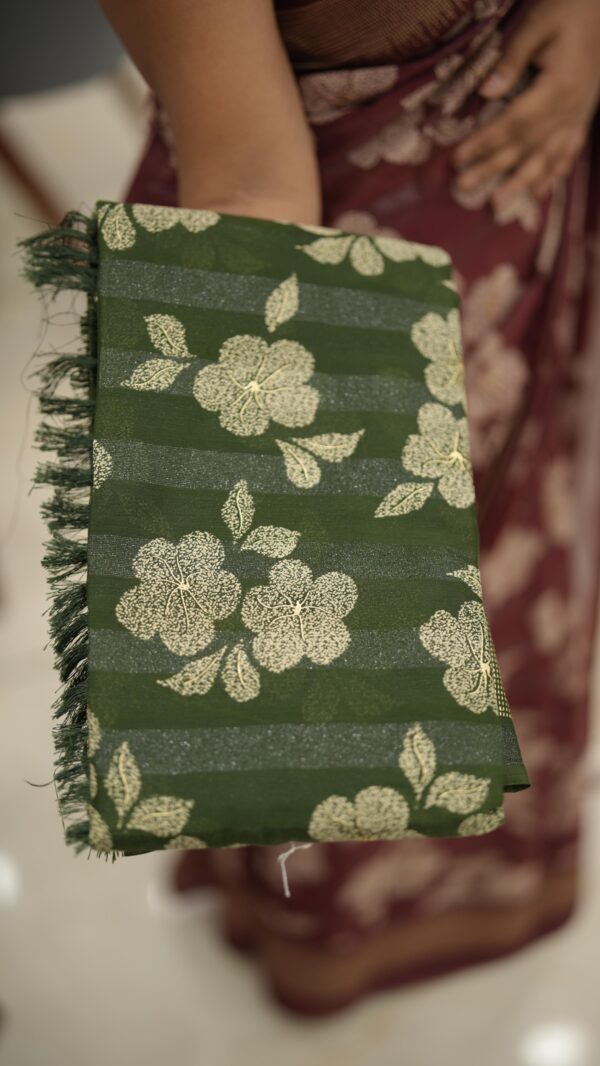SOFT ORGANZA SAREE M460 - Image 4