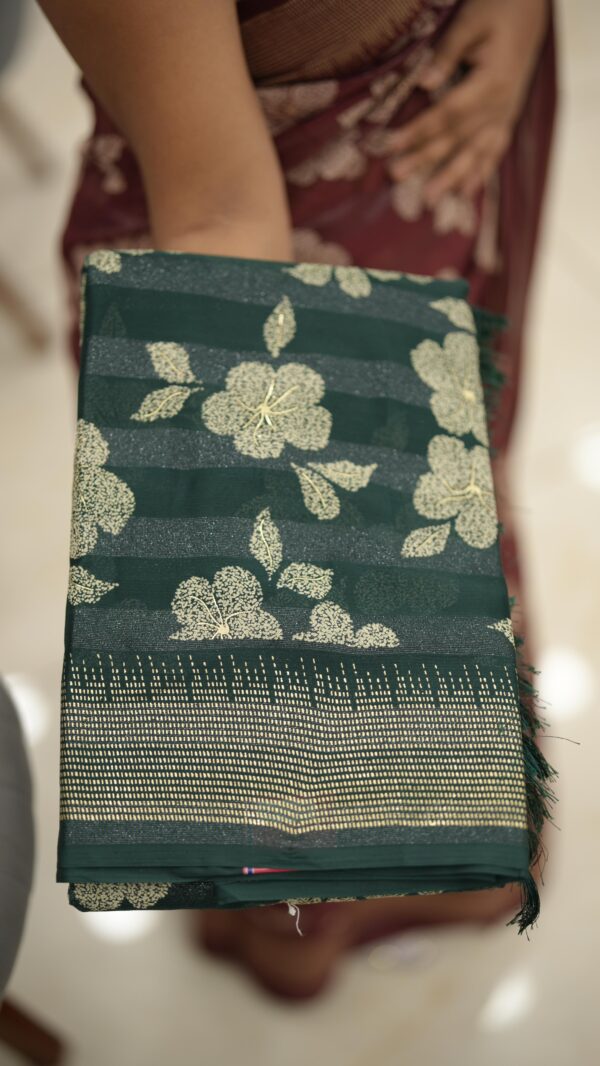 SOFT ORGANZA SAREE M460 - Image 2
