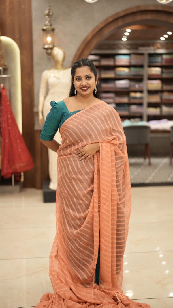 FANCY GEORGETTE SAREE M475 - Image 7