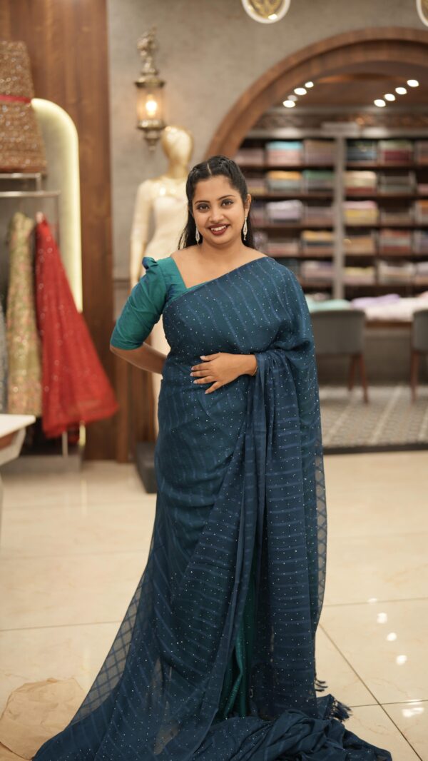 FANCY GEORGETTE SAREE M475 - Image 13