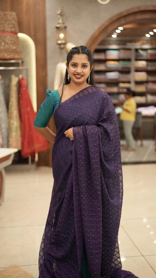 FANCY GEORGETTE SAREE M475 - Image 2