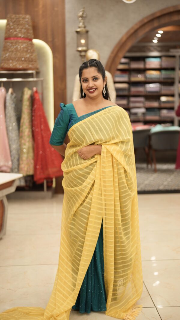 FANCY GEORGETTE SAREE M475 - Image 8
