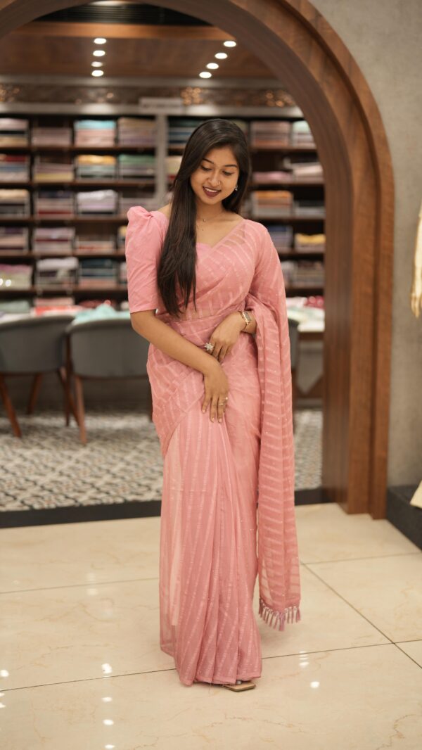 FANCY GEORGETTE SAREE M475 - Image 12