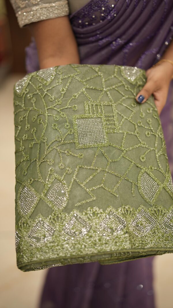 TISSUE NET SAREE M501 - Image 2