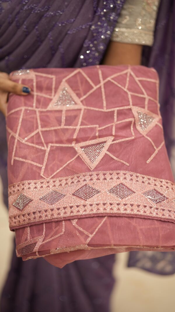 TISSUE NET SAREE M501 - Image 3