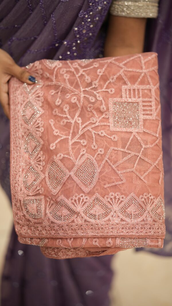 TISSUE NET SAREE M501 - Image 5