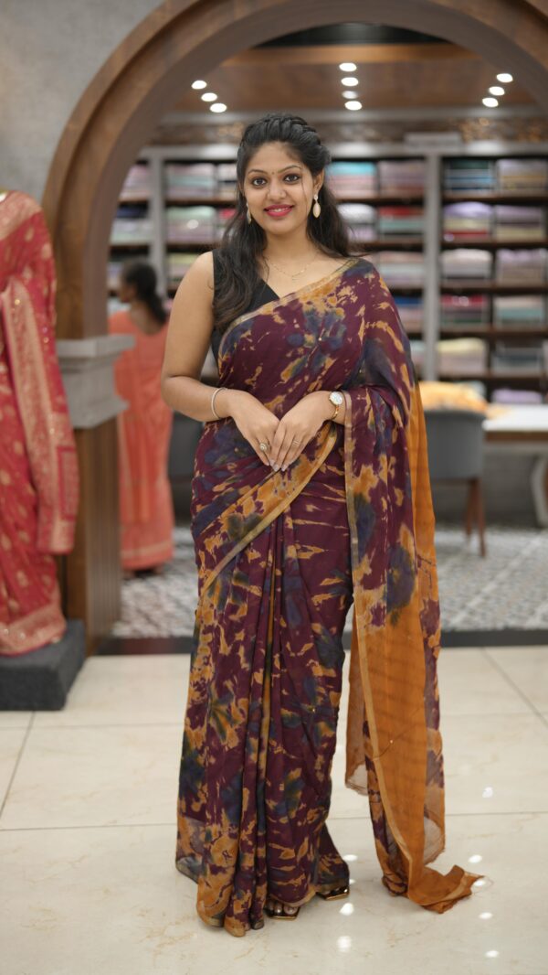 CRAPE SAREE BANDINI PRINT M423 - Image 2