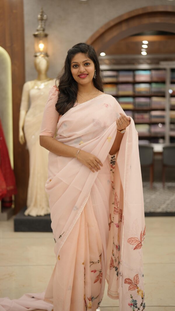 NET COTTA SAREE M458 - Image 3
