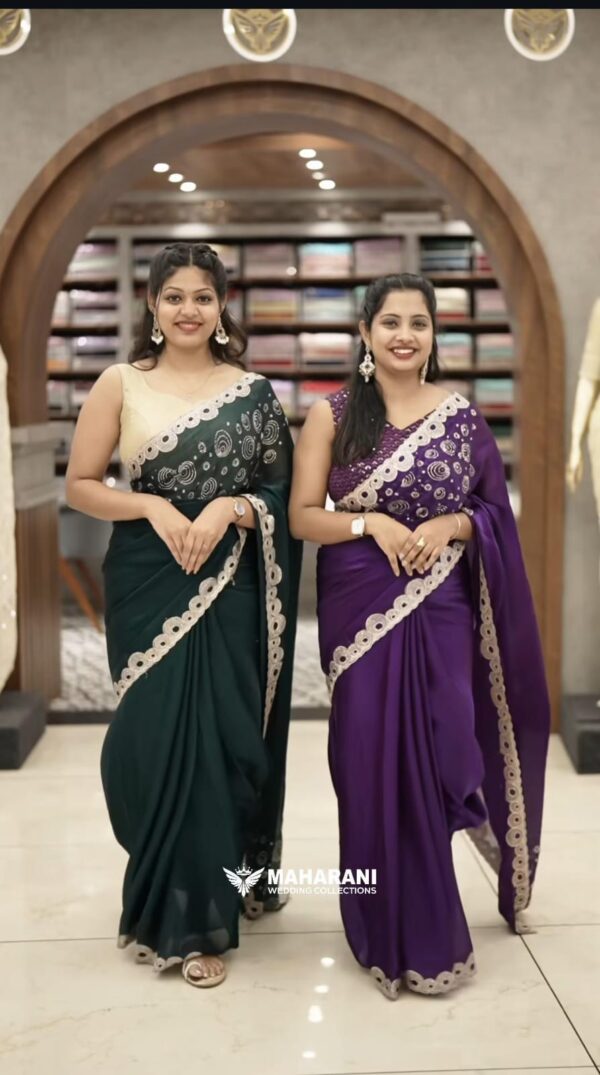 FANCY  SHIMMER ORGANZA SAREE M488