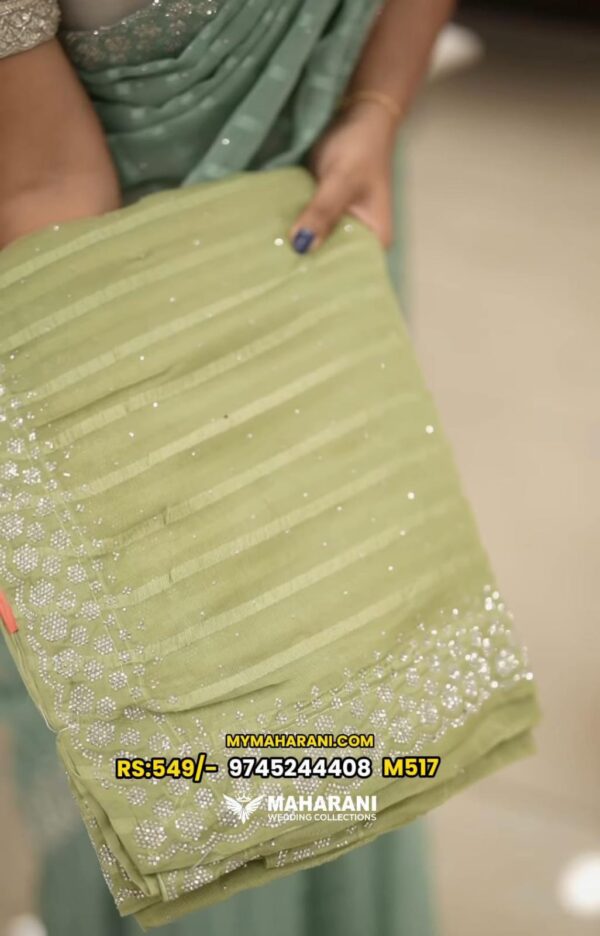 GEORGETTE  FANCY  SAREE M517 - Image 3