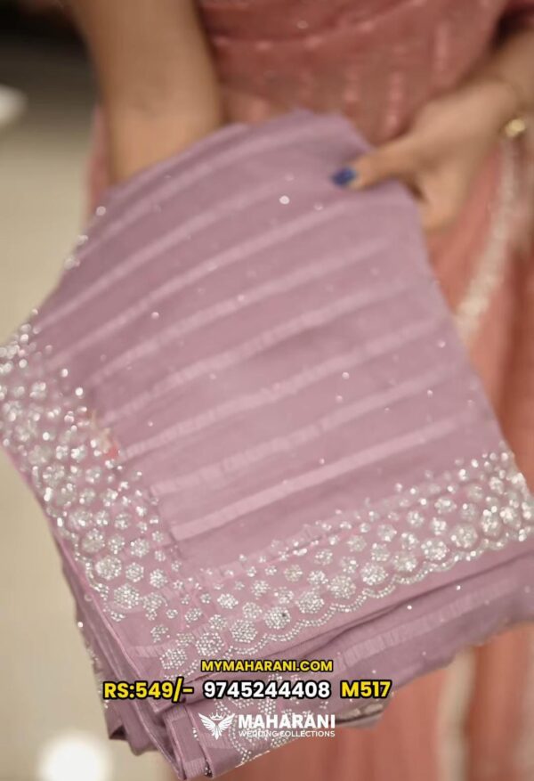 GEORGETTE  FANCY  SAREE M517 - Image 4