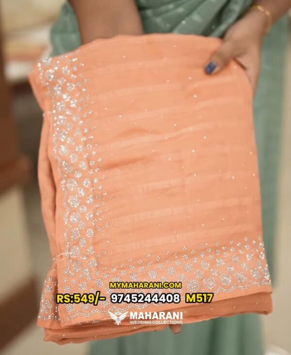 GEORGETTE  FANCY  SAREE M517 - Image 5