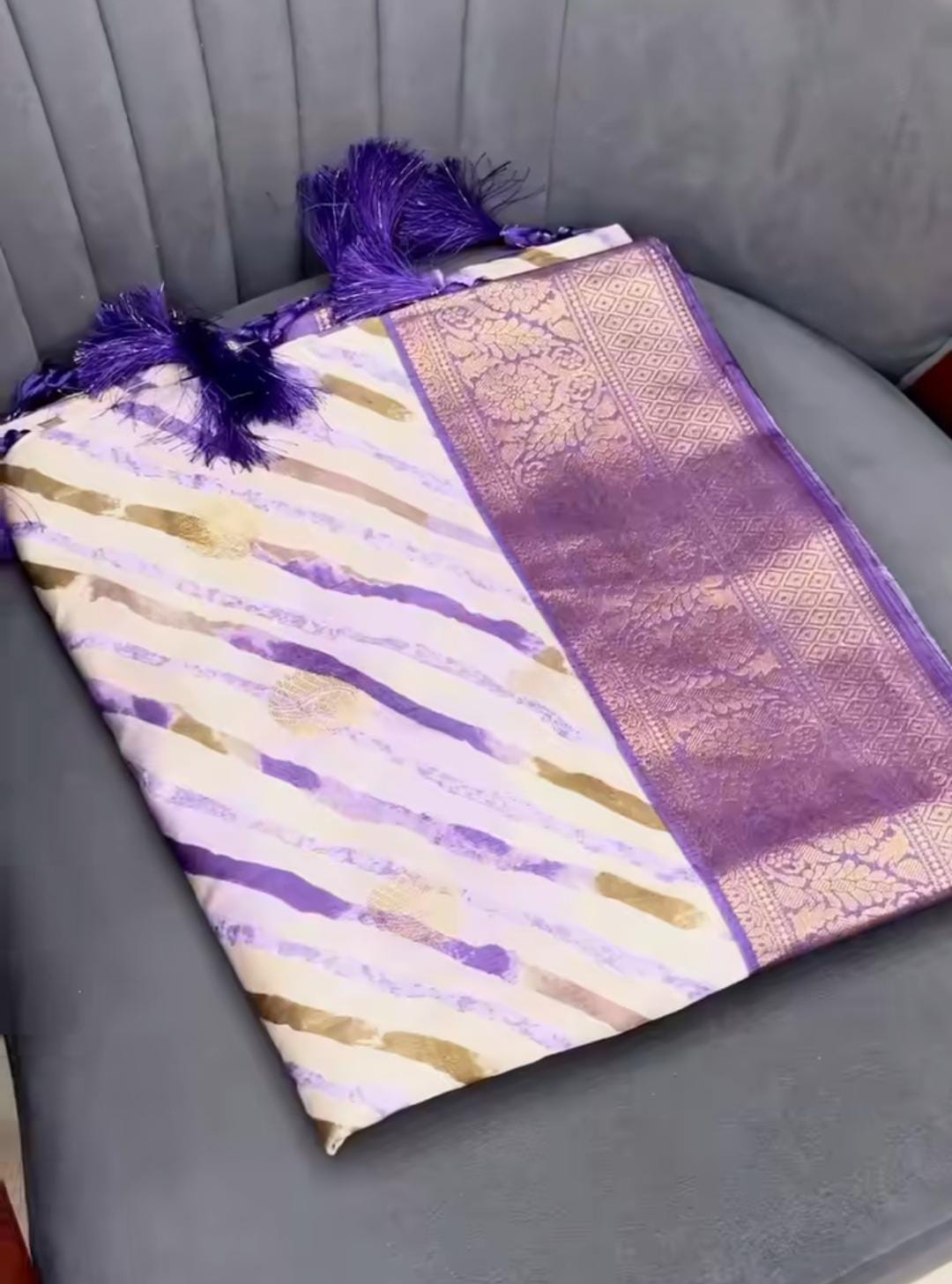 FLORAL PRINT SAREE M672 - Image 3