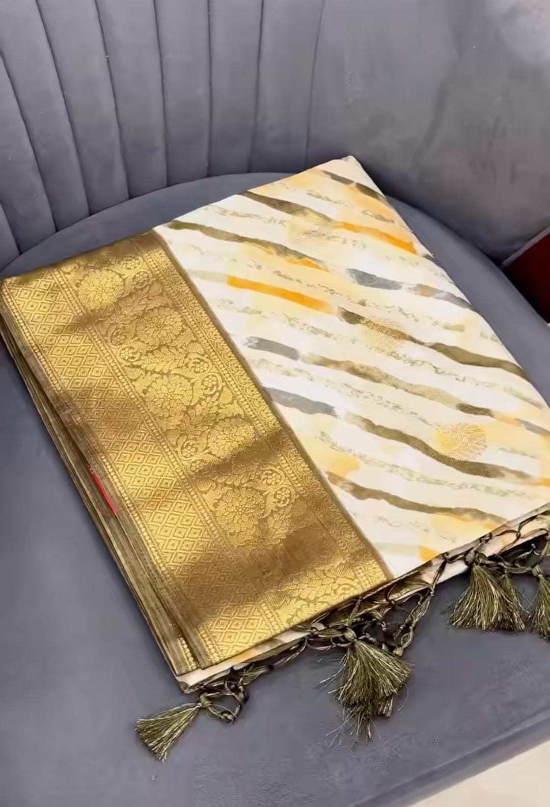 FLORAL PRINT SAREE M672 - Image 6