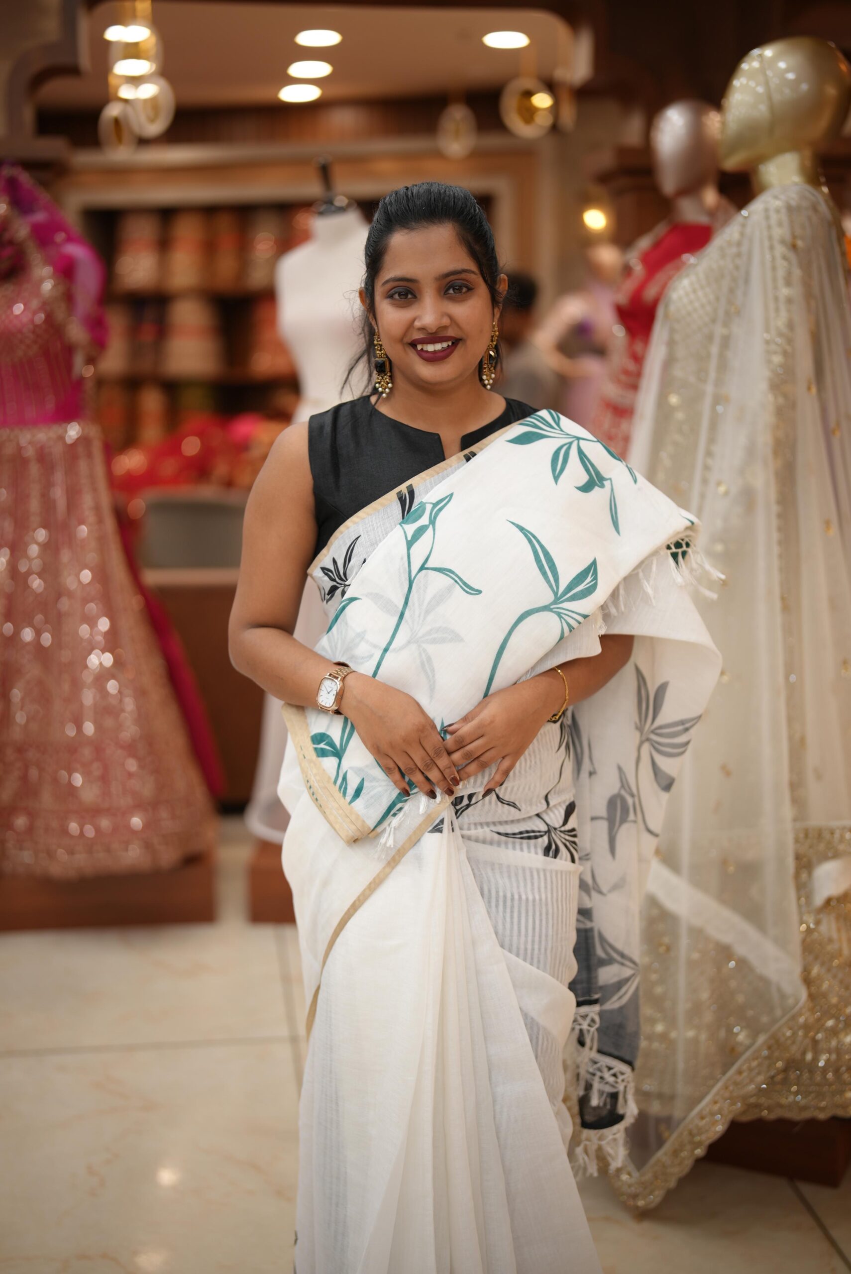 MUL CHANDHERI SAREE M800 - Image 6